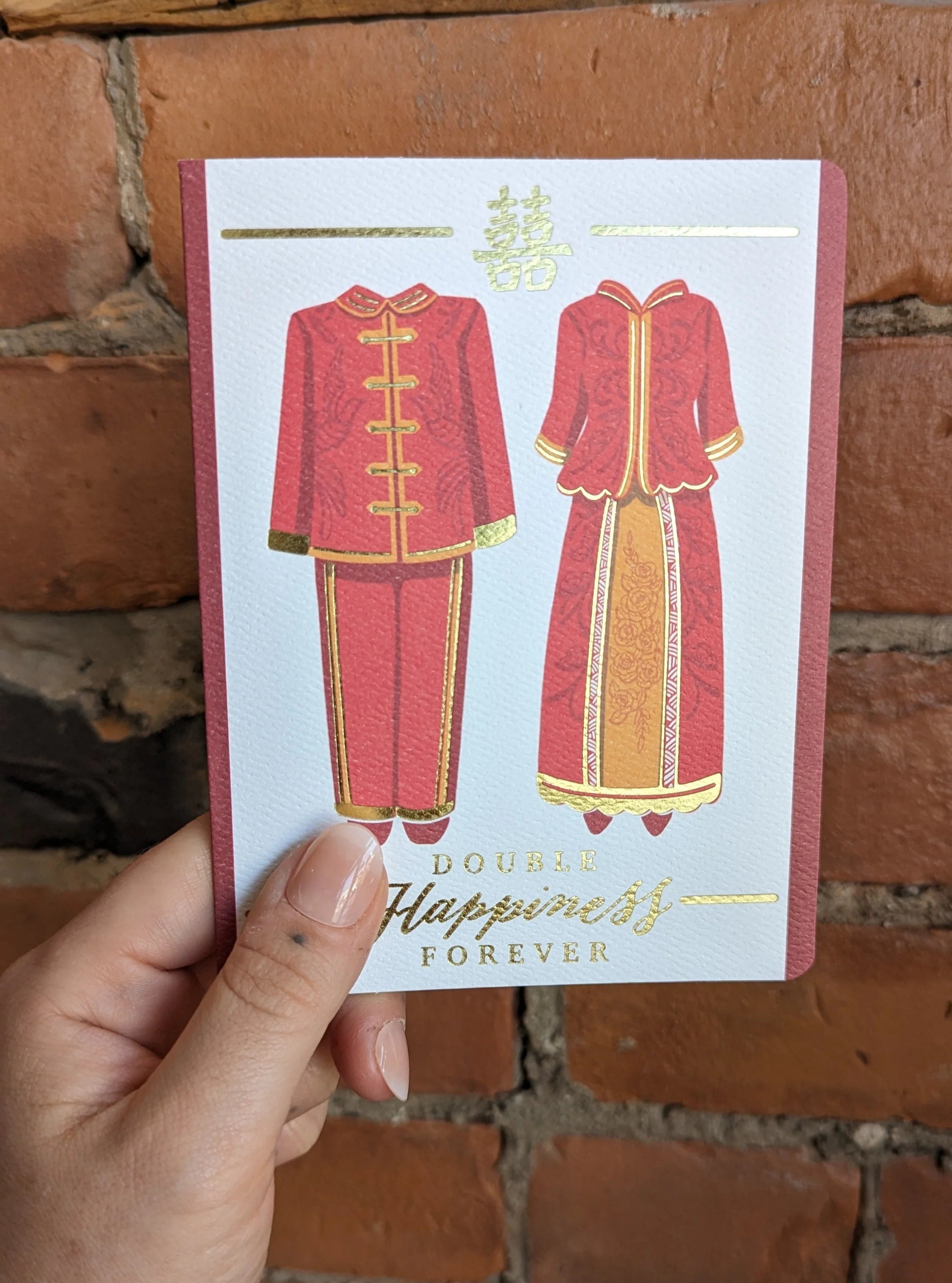 Double Happiness Wedding Greeting Card