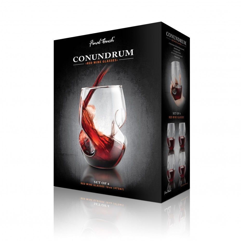 Final Touch - Conundrum Red Wine Glasses (Set of 4)