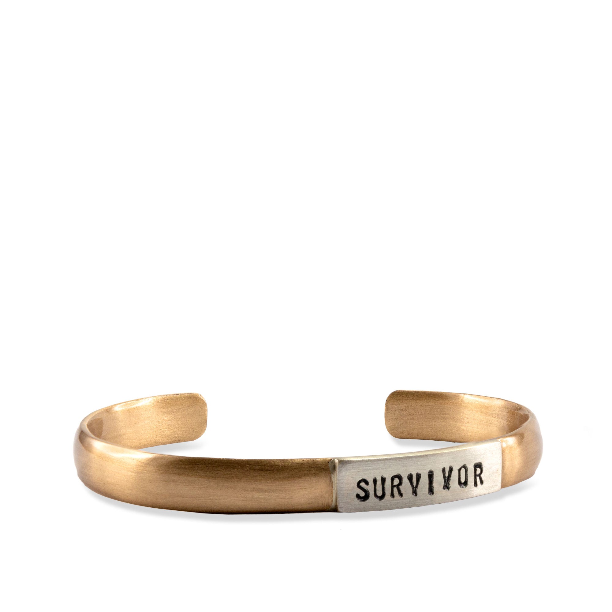 Jewelry Evolution8 - Medium Word Cuff in Bronze - Survivor