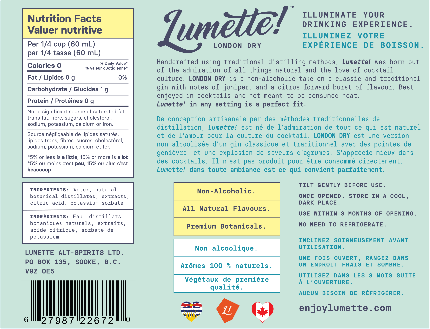 Lumette! - London Dry Alt-Spirit (375ml)