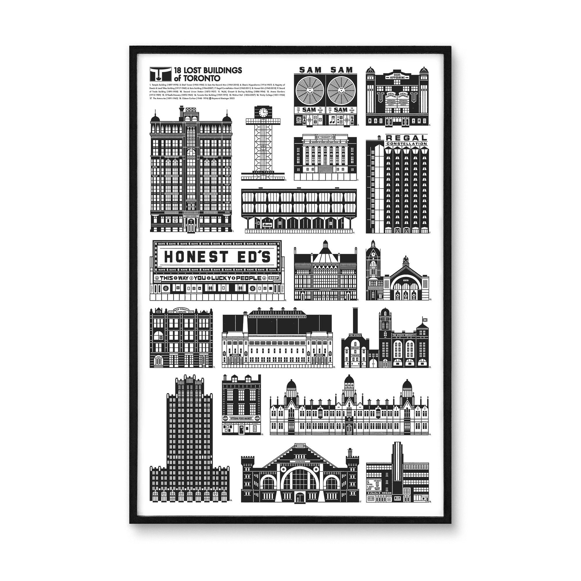 18 Lost Buildings of Toronto Print