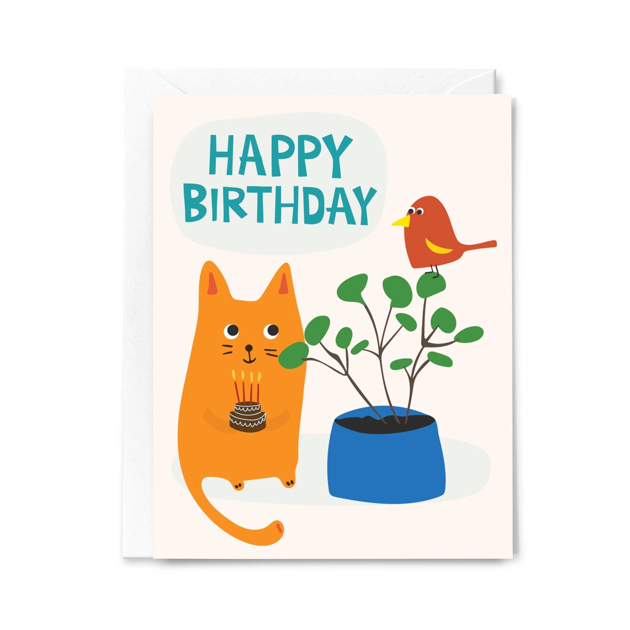 Happy Birthday Cat Love Greeting Card