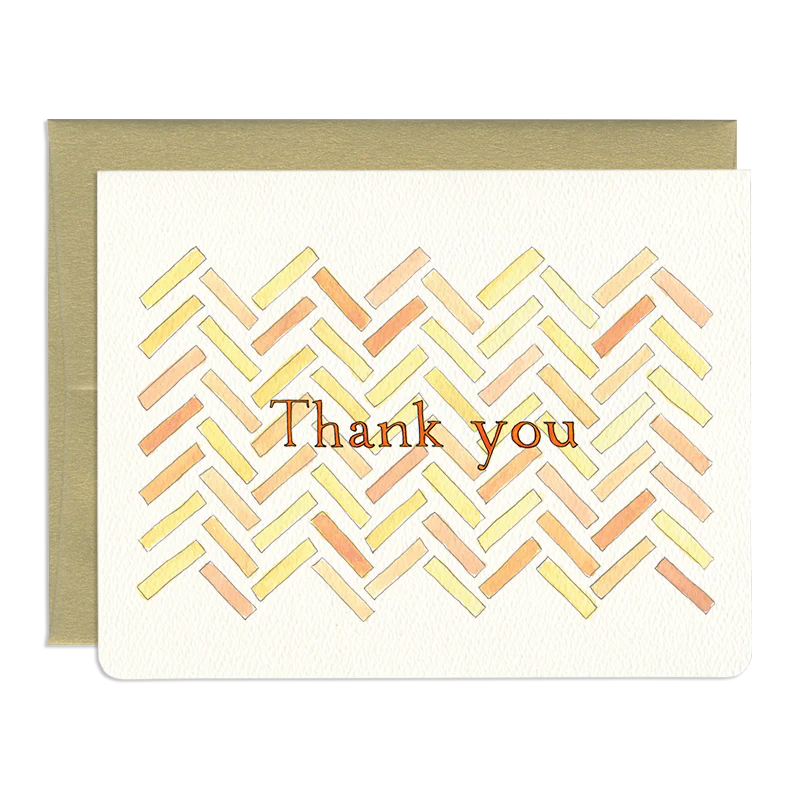 Herringbone Thank You Greeting Card