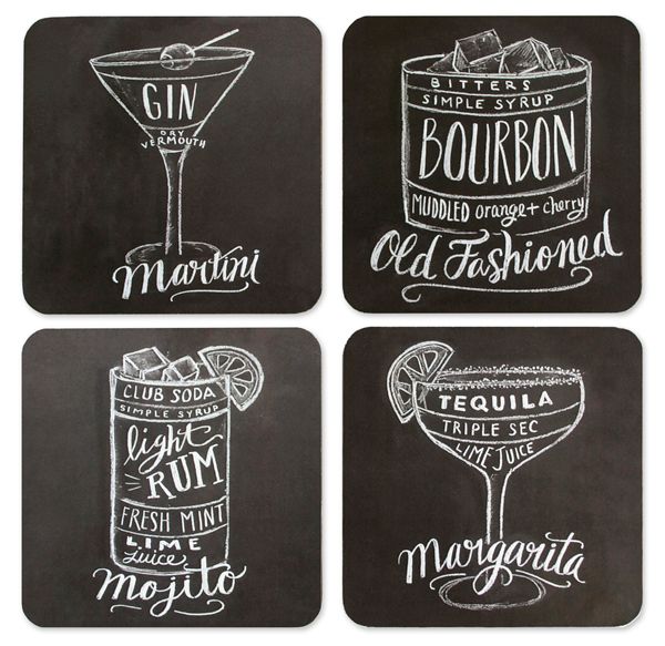 Lily + Val Chalkboard Coasters (Set of 4)