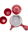 Asiatica - Red Kyusu Teapot with 2 Cups