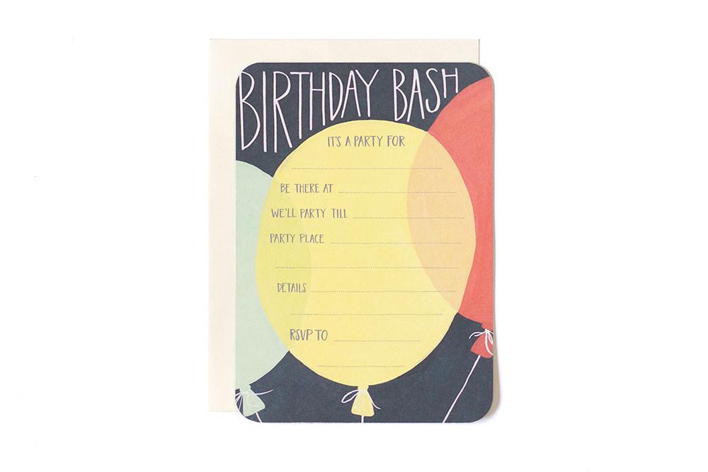 Birthday Balloon Invitations (Set of 10)