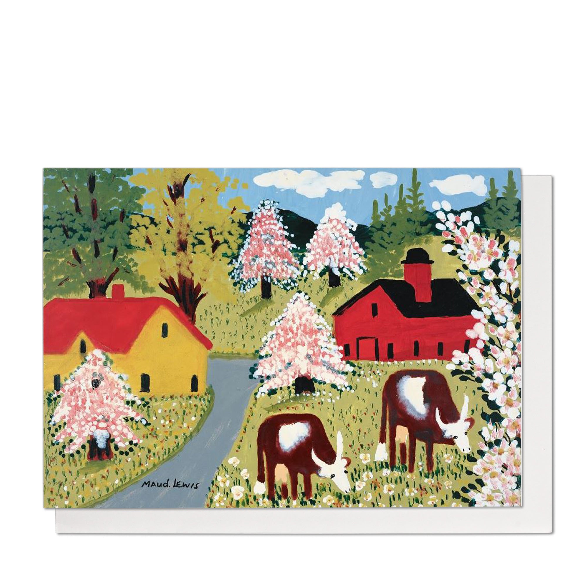 Maud Lewis - Cows Grazing Greeting Card