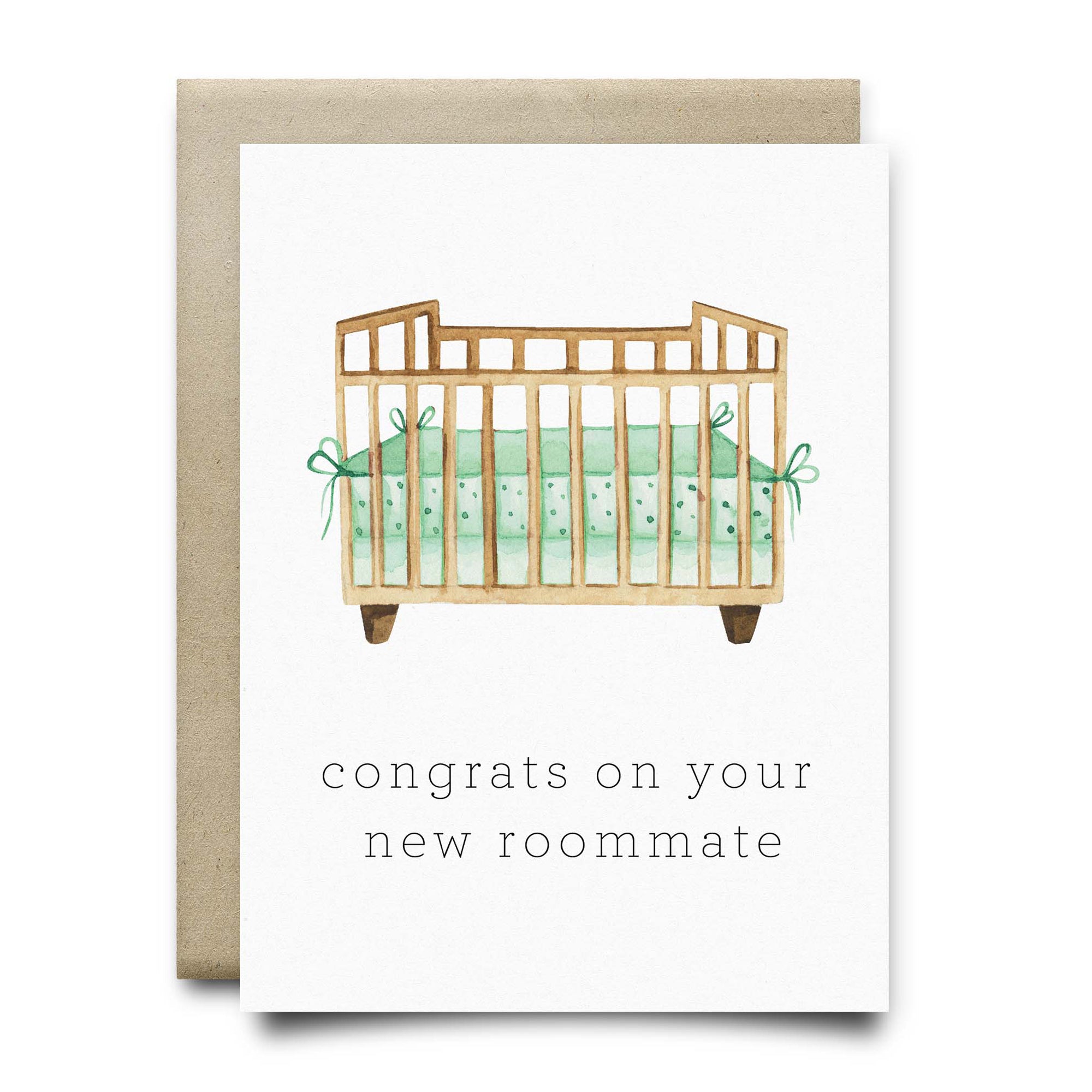 Crib New Baby Greeting Card