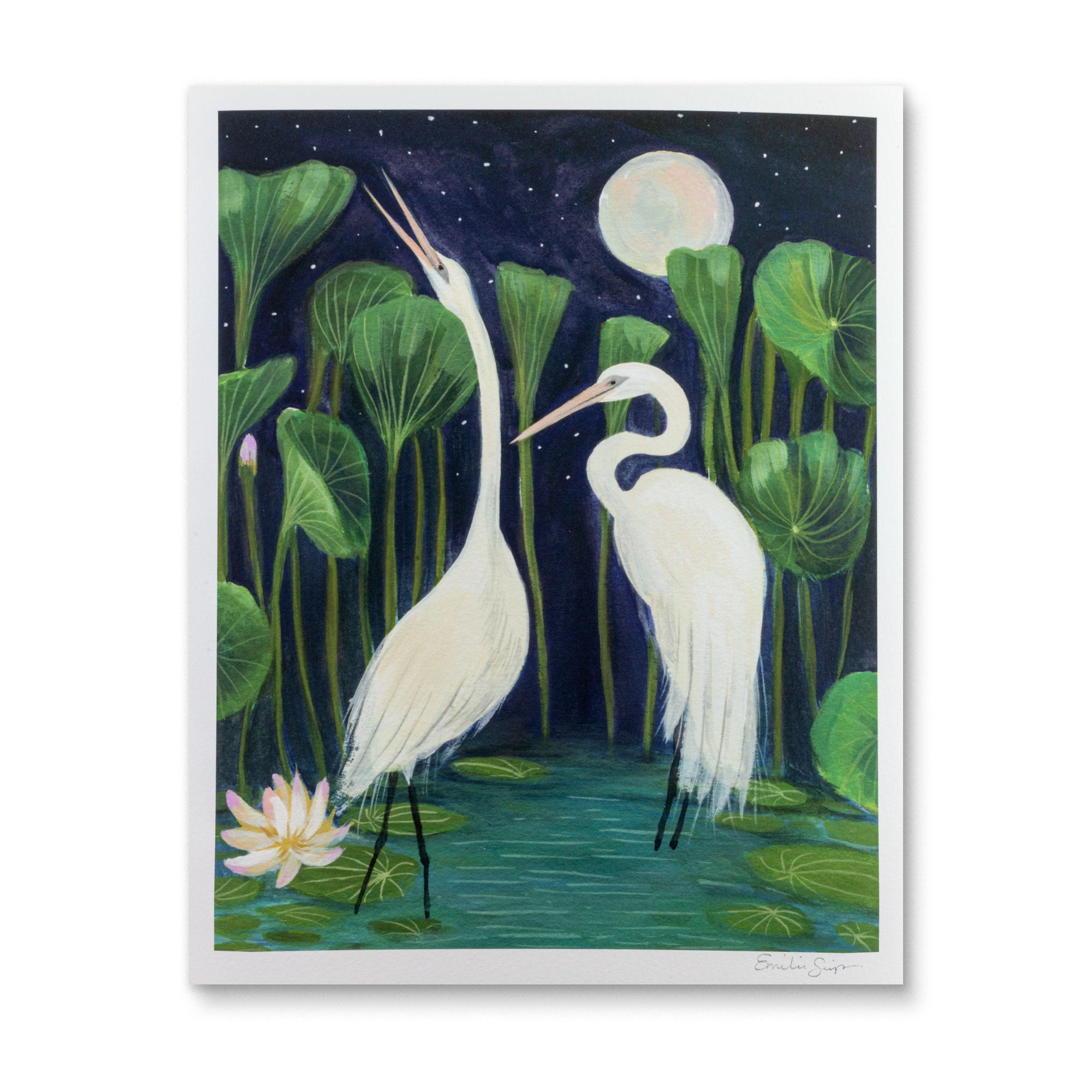 Emilie Simpson - Midnight Egrets Art Print