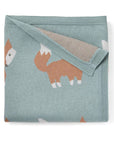 Elegant Baby - Fox Knit Baby Blanket in Teal