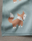 Elegant Baby - Fox Knit Baby Blanket in Teal