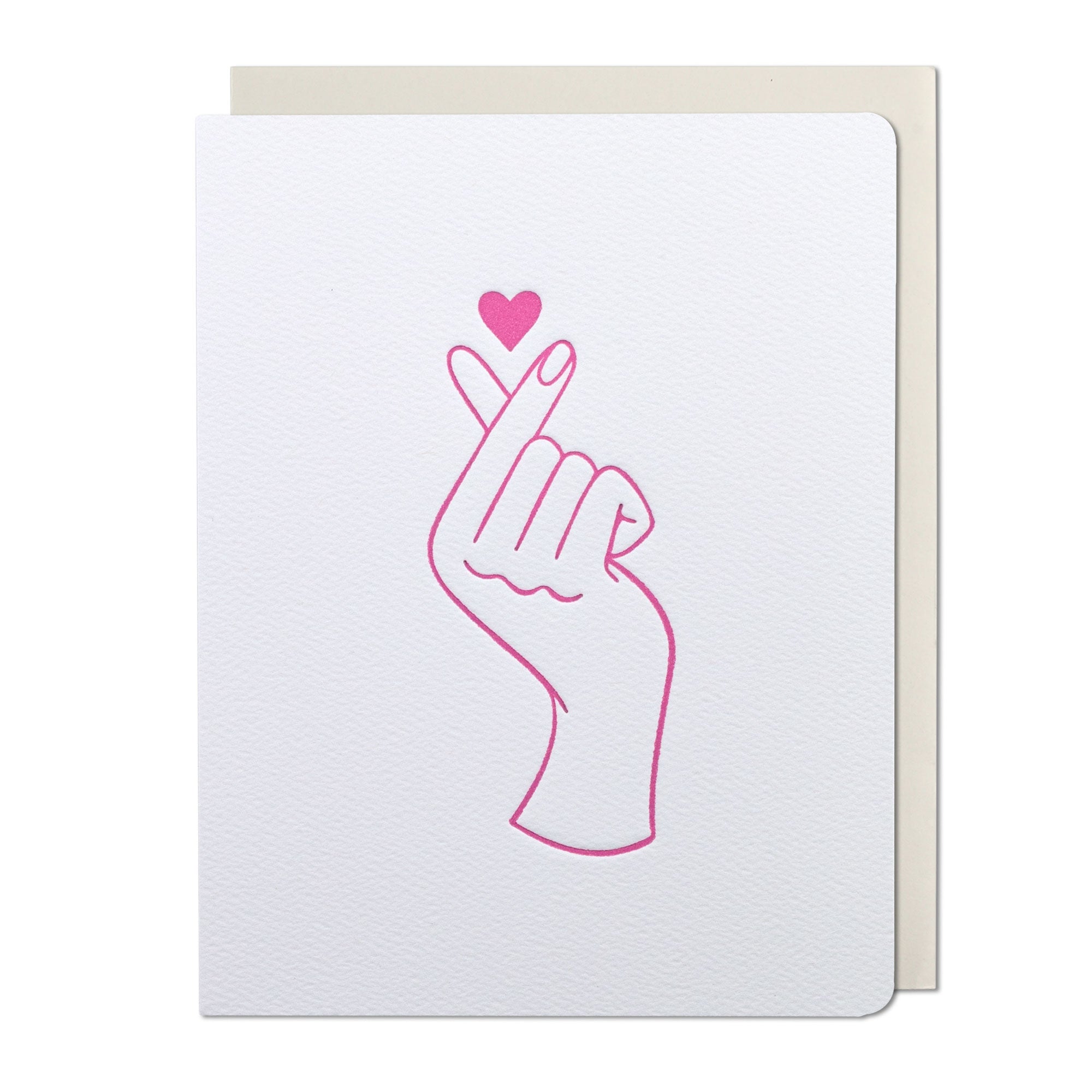 Finger Heart Letterpressed Greeting Card
