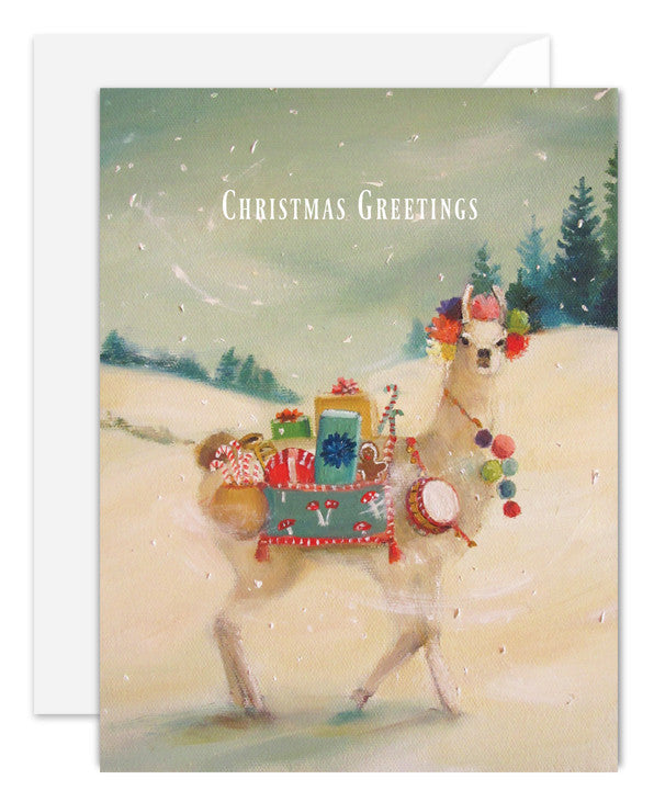 The Northern Christmas Llama Greeting Card