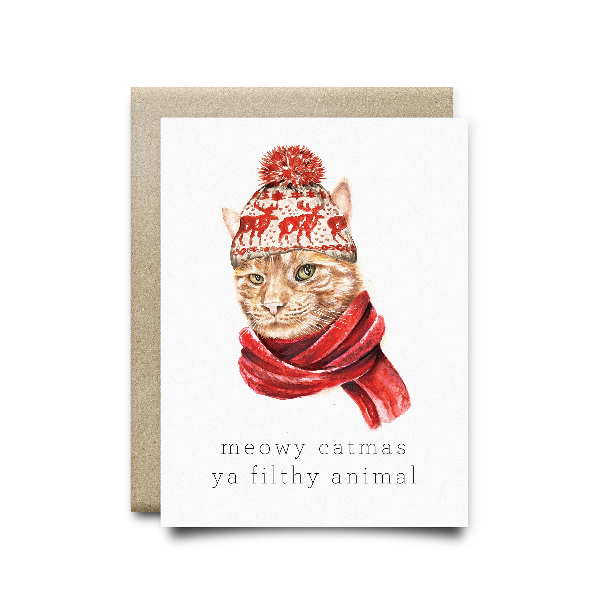 Cat Holiday Greeting Card